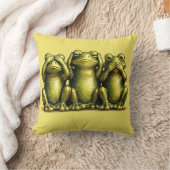 See Hear Speak No Evil Funny Frogs Kussen (Deken)
