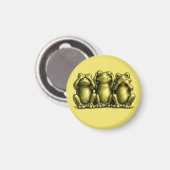 See Hear Speak No Evil Funny Frogs Magneet (Voorkant / Achterkant)