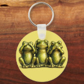 See Hear Speak No Evil Funny Frogs Sleutelhanger (Voorkant)