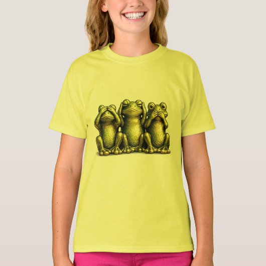 See Hear Speak No Evil Funny Frogs T-shirt (Voorkant)