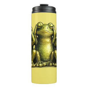 See Hear Speak No Evil Funny Frogs Thermosbeker