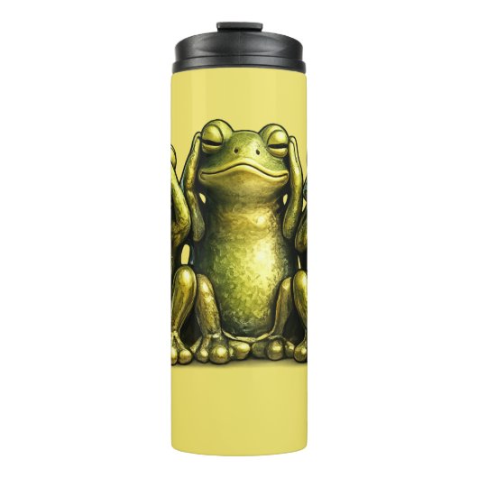 See Hear Speak No Evil Funny Frogs Thermosbeker (Voorkant)