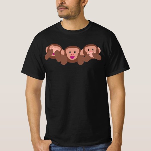 See Hear & Speak No Evil Monkey Emojis 🐵 Shirt (Voorkant)
