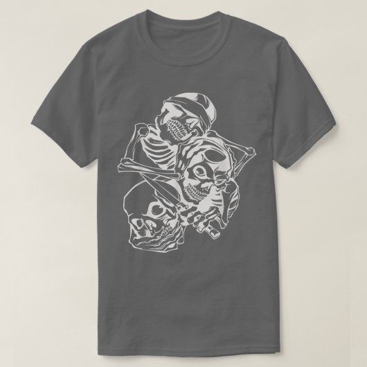 See No Evil Hear No Evil Speak No Evil 3 Wise Skel T-shirt (Design voorkant)