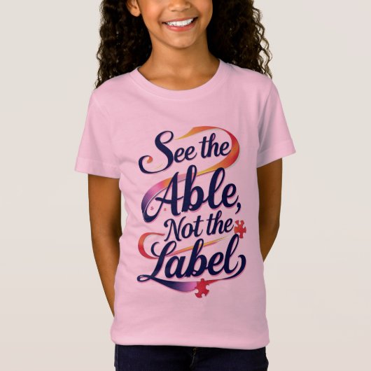 See the Able, Not the Label – Kids' T-Shirt (Voorkant)