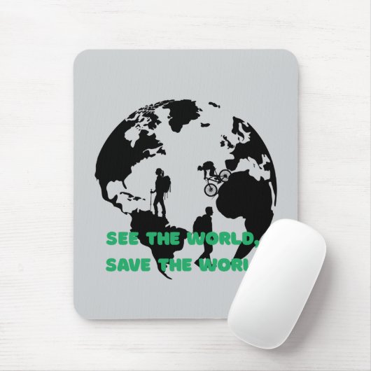 See the World Save the World Cycling Hiking  Muismat (Met muis)