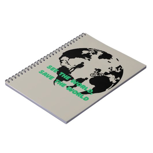 See the World Save the World Cycling Hiking  Notitieboek (Linkerzijde)