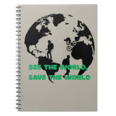 See the World Save the World Cycling Hiking  Notitieboek (Voorkant)