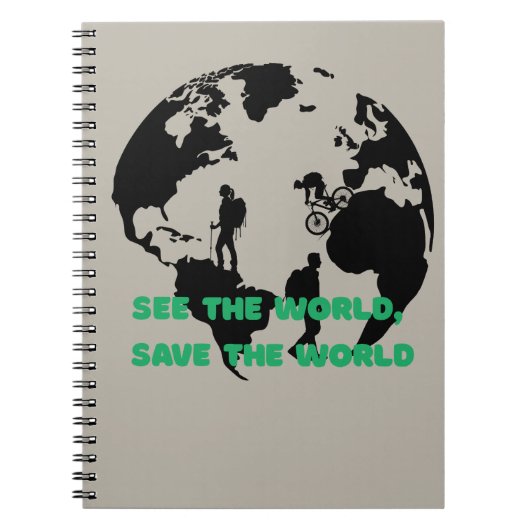 See the World Save the World Cycling Hiking  Notitieboek (Voorkant)
