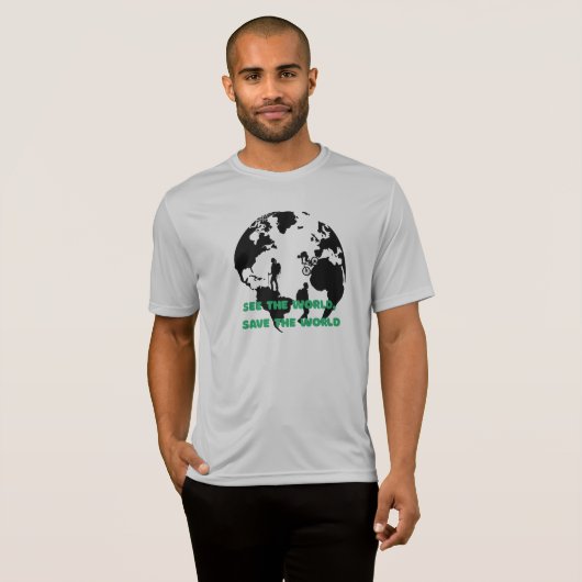 See the World Save the World Cycling Hiking T-shirt (Voorkant volledig)