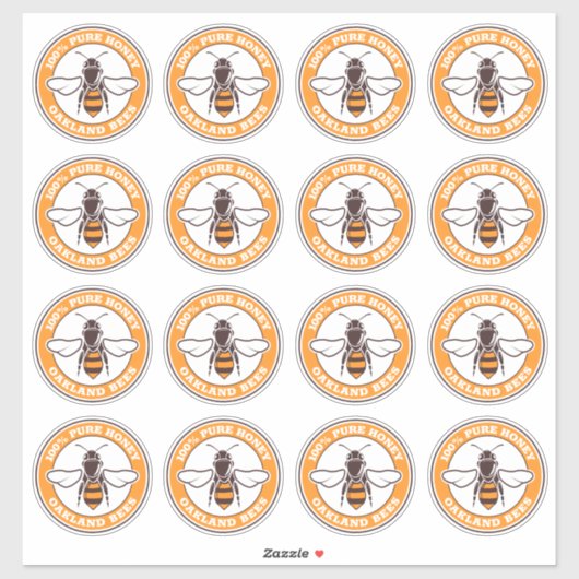See-through Honey Bee Logo White Label Sticker (Vel)