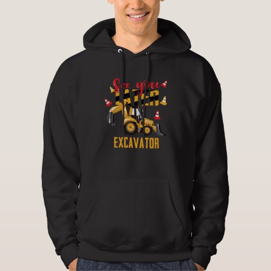 See You Later Excavator Construction Vehicle  Boy Hoodie (Voorkant)