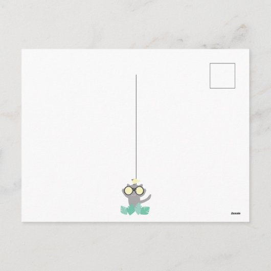 See You Soon Herinnering Briefkaart met kat en vog (Achterkant)