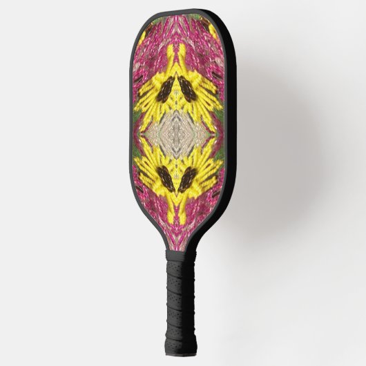 Seed Beading Floral Arrangement Abstract Pickleball Paddle (Links)