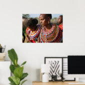 Seed Beads Jewelry uit de Massai in Kenia Poster (Thuiskantoor)