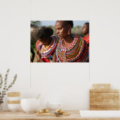 Seed Beads Jewelry uit de Massai in Kenia Poster (Keuken)
