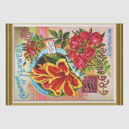 Seed Hoesje Catalog 1896 Richmond Indiana Tissuepapier (Voorkant)