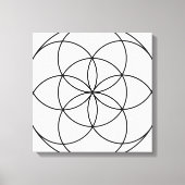 Seed of Life Heilige Geometrie zwart-wit Canvas Afdruk (Voorkant)