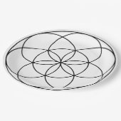 Seed of Life Heilige Geometrie zwart-wit Papieren Bordje (Gekanteld)