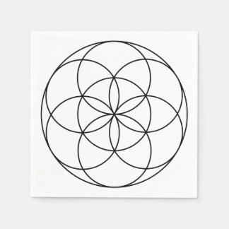 Seed of Life Heilige Geometrie zwart-wit Servet