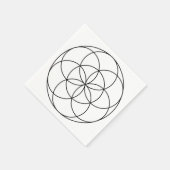 Seed of Life Heilige Geometrie zwart-wit Servet (Hoek)