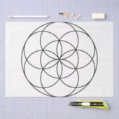 Seed of Life Heilige Geometrie zwart-wit Tissuepapier (Craft)
