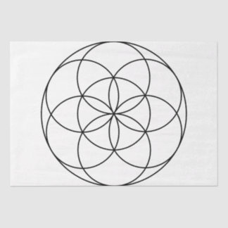 Seed of Life Heilige Geometrie zwart-wit Tissuepapier