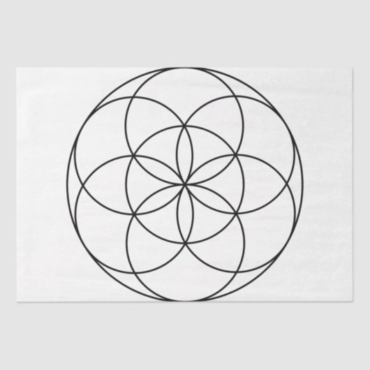 Seed of Life Heilige Geometrie zwart-wit Tissuepapier (Voorkant)