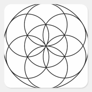 Seed of Life Heilige Geometrie zwart-wit Vierkante Sticker