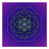 Seed of Life & Metatron's kubus mandala Perfect Poster (Voorkant)
