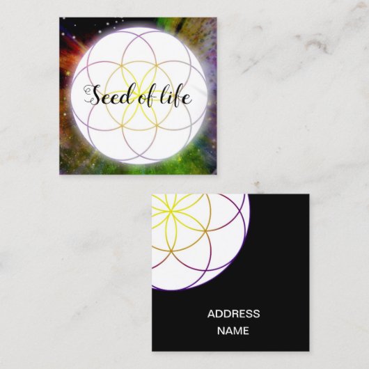 Seed of life vierkante visitekaartje (Voorkant / Achterkant)