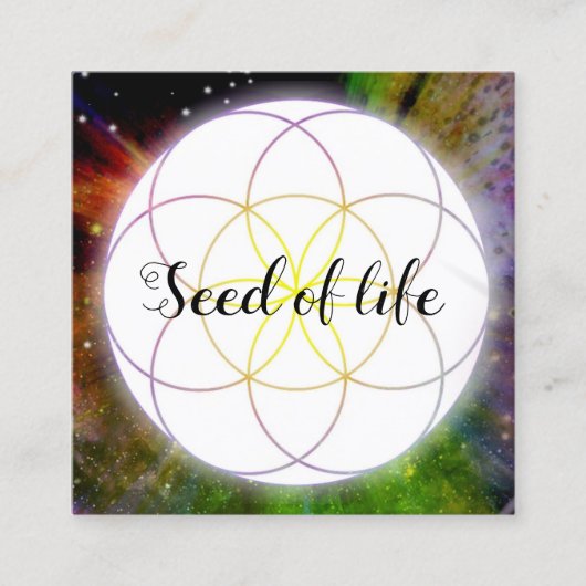 Seed of life vierkante visitekaartje (Voorkant)