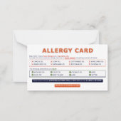 Seed Oil Allergy Card Notitiekaartje (Voorkant)