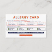 Seed Oil Allergy Card Visitekaartje (Voorkant)