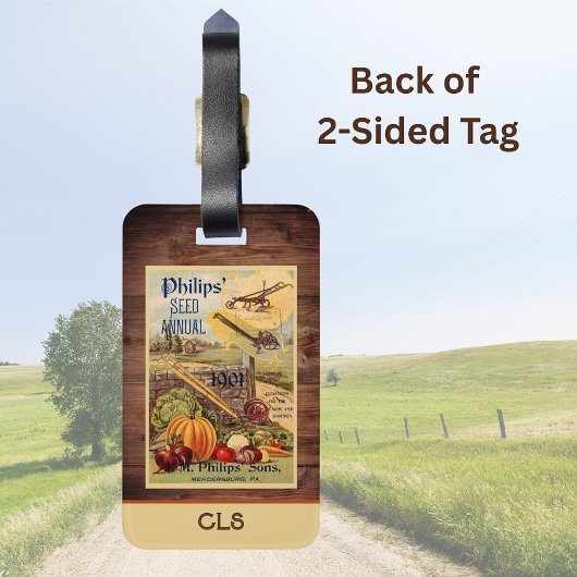 Seed Packet Boerderij Catalog  Monogram Initialen Bagagelabel