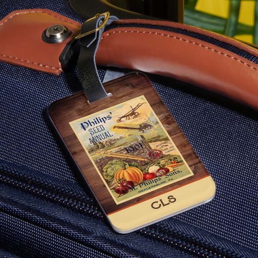 Seed Packet Boerderij Catalog  Monogram Initialen Bagagelabel