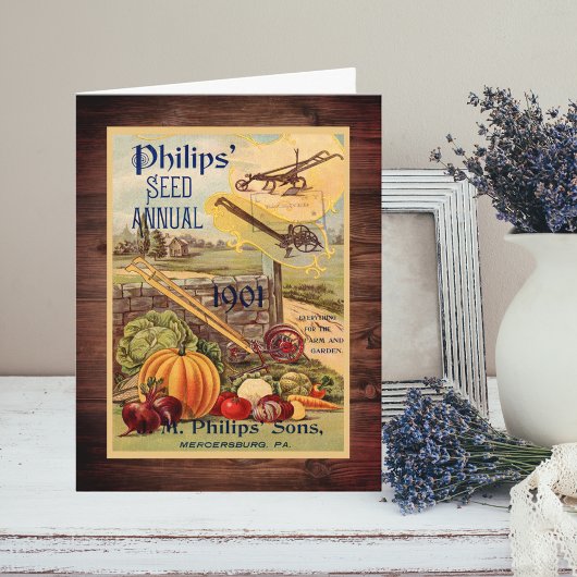 Seed Packet Boerderij Catalogus  kunst Gevouwen Notitiekaartje