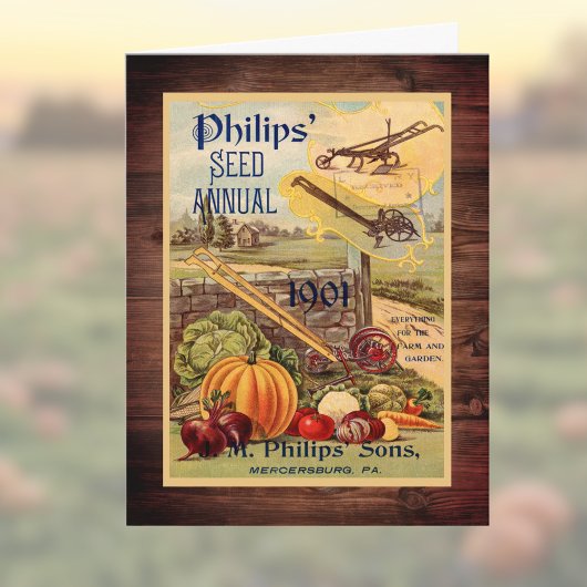 Seed Packet Boerderij Catalogus  kunst Gevouwen Notitiekaartje