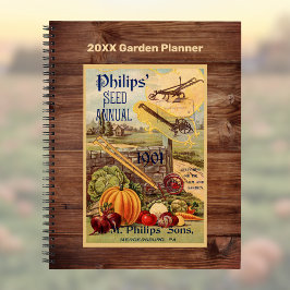 Seed Packet Boerderij Catalogus  Kunst w Faux Wood Notitieboek