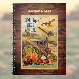 Seed Packet Boerderij Catalogus  Kunst w Faux Wood Notitieboek