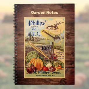 Seed Packet Boerderij Catalogus  Kunst w Faux Wood Notitieboek