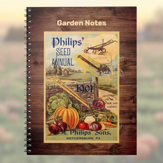 Seed Packet Boerderij Catalogus  Kunst w Faux Wood Notitieboek