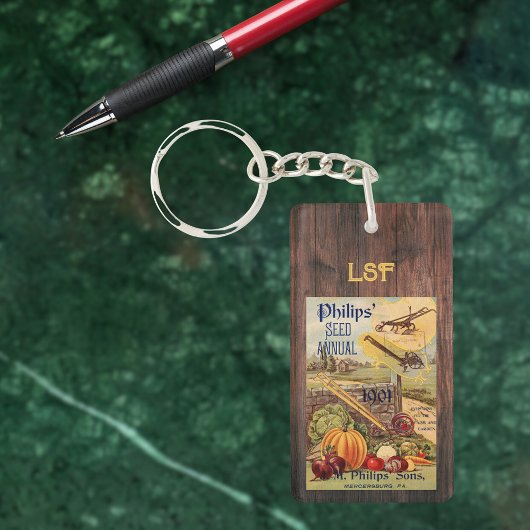 Seed Packet Catalog Boerderij  Veggie Monogram Sleutelhanger