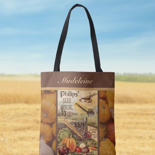 Seed Packet Catalog  Herfst Oogst w Naam Tote Bag