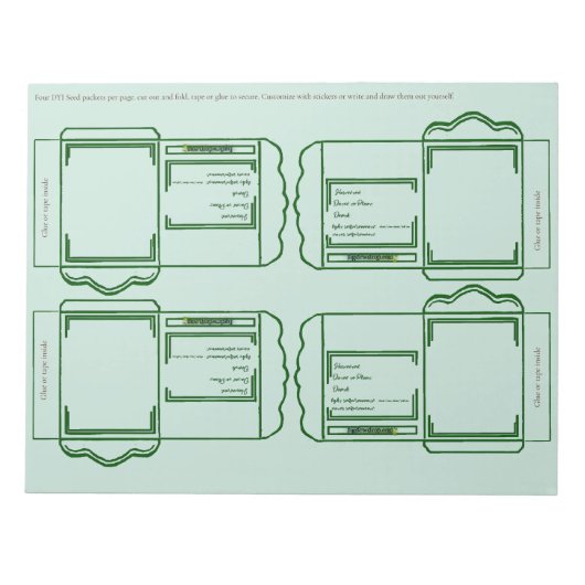 Seed Packet green DYI Notepad Notitieblok (Voorkant)
