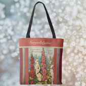 Seed Packet Red 1902 Hollyhocks  Monogram Tote Bag