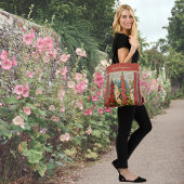 Seed Packet Red 1902 Hollyhocks  Monogram Tote Bag