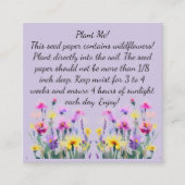 Seed Paper Instructies op vierkant Visitekaartje (Voorkant)