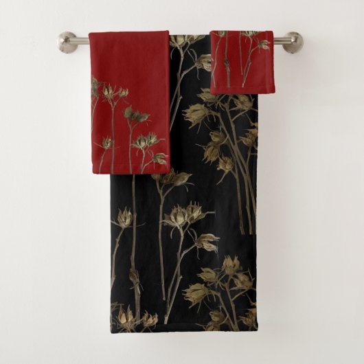 Seed Pods on a Bathroom Towel Set Bad Handdoek (Insitu)