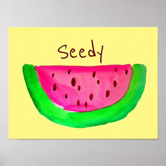 Seedy Watermeloensap pun Pop Art poster (Voorkant)